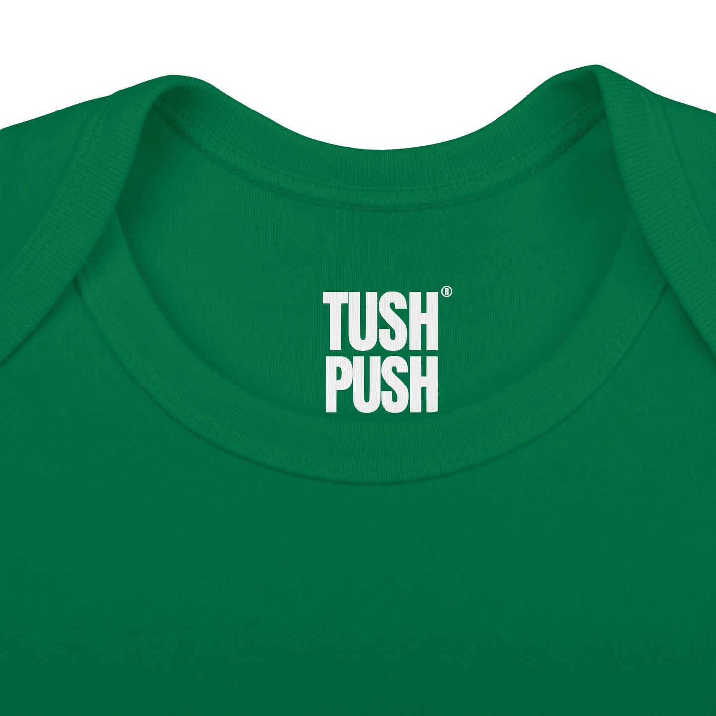 Tush Push® Onesie, Infant Baby Bodysuit, "I'm Just Here for the Tush Push" design. Infant Game Day Top, Philadelphia Baby Gear