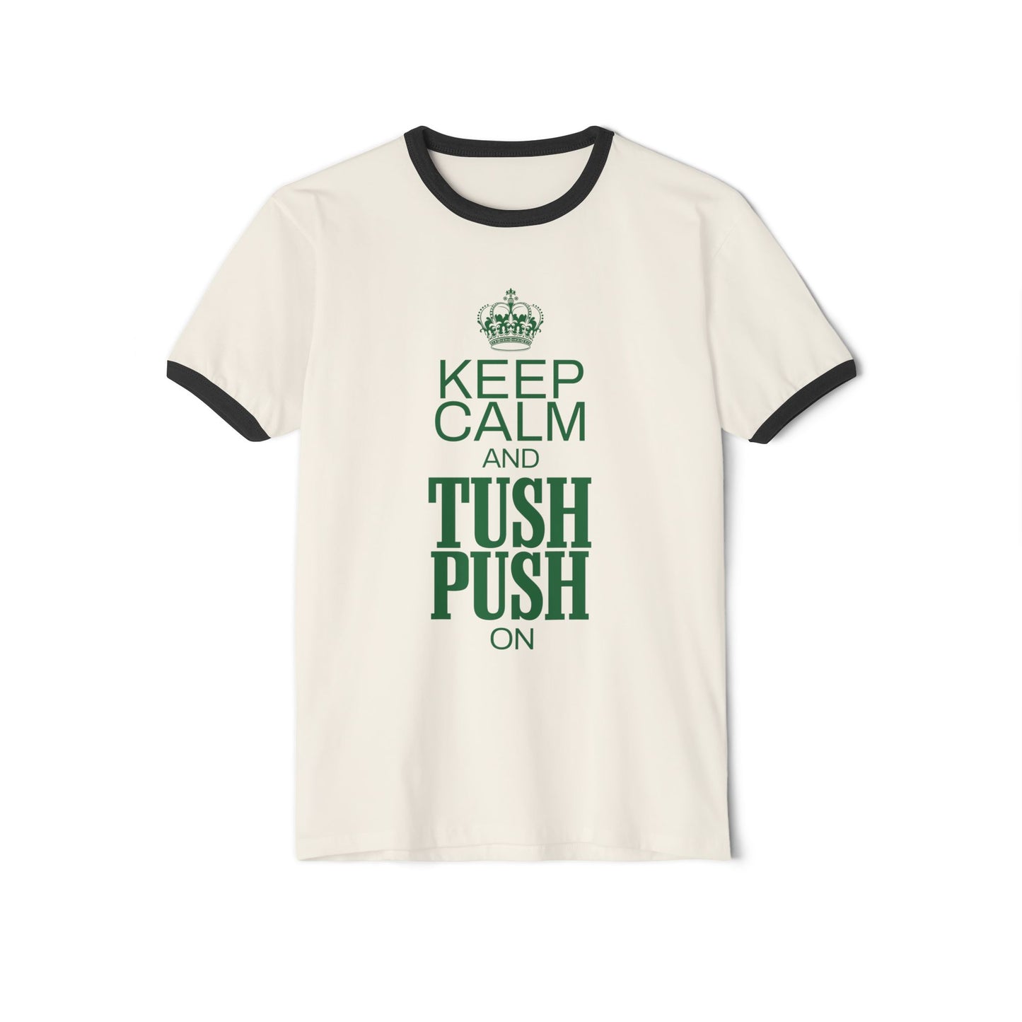 Keep Calm and Tush Push On Ringer Tee - Retro-Inspired Football Shirt