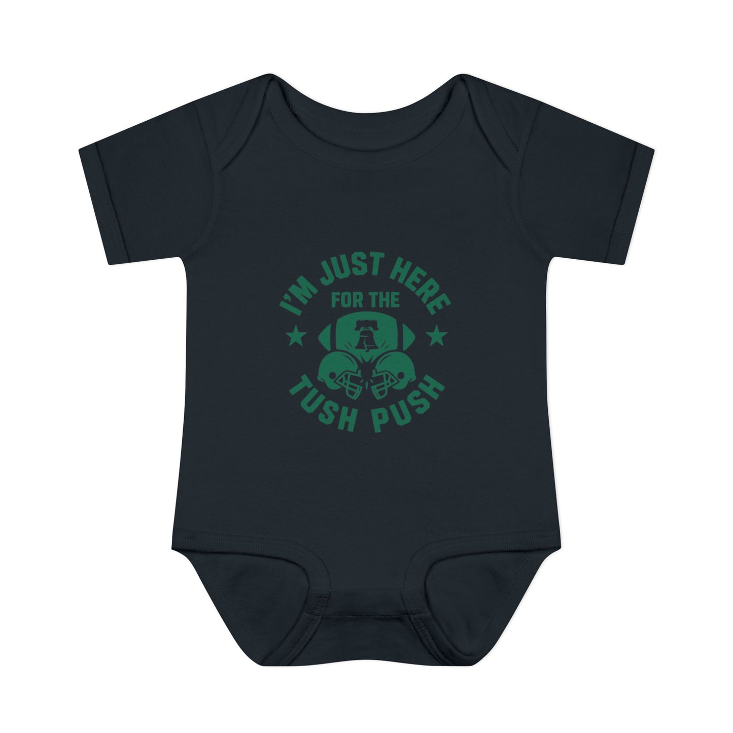 Tush Push Eagles Onesie, Infant Baby Rib Bodysuit, "I'm Just Here for the Tush Push" design. Infant Game Day Top, Philadelphia Baby Gear