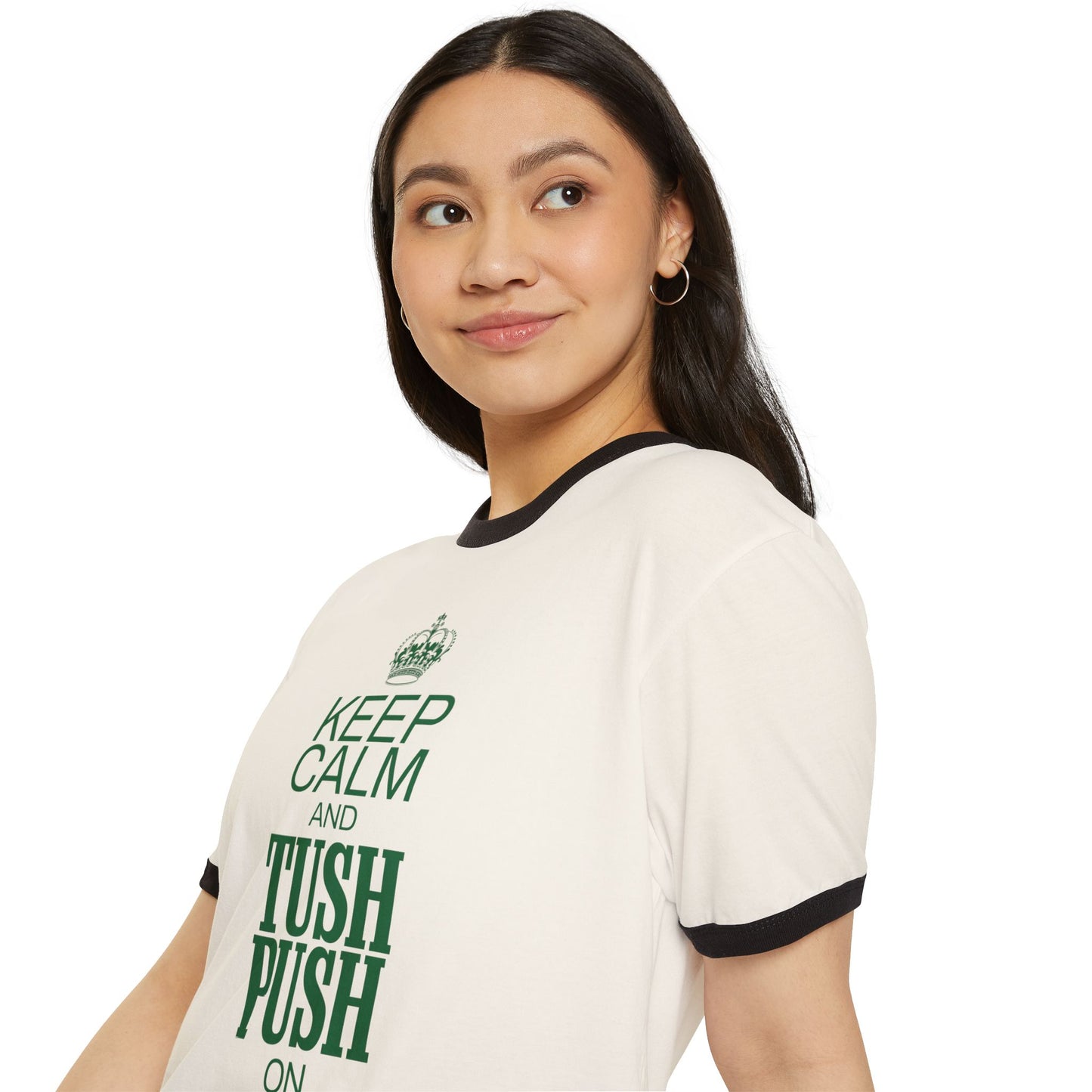 Keep Calm and Tush Push On Ringer Tee - Retro-Inspired Football Shirt