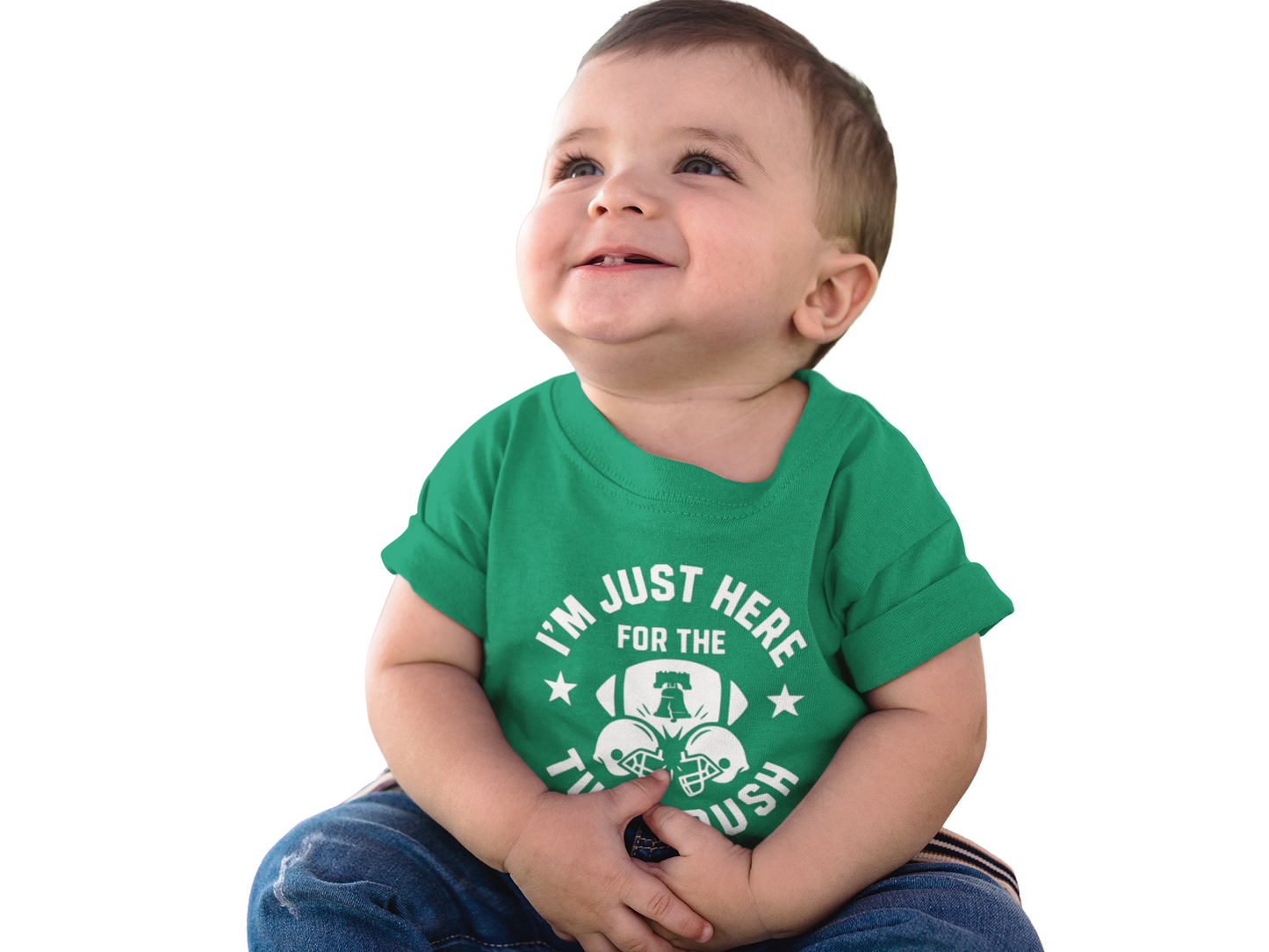 Tush Push™ Baby Shirt – Infant and Toddler Football Tee, I’m Just Here for the Tush Push, Funny Kids Game Day Gift