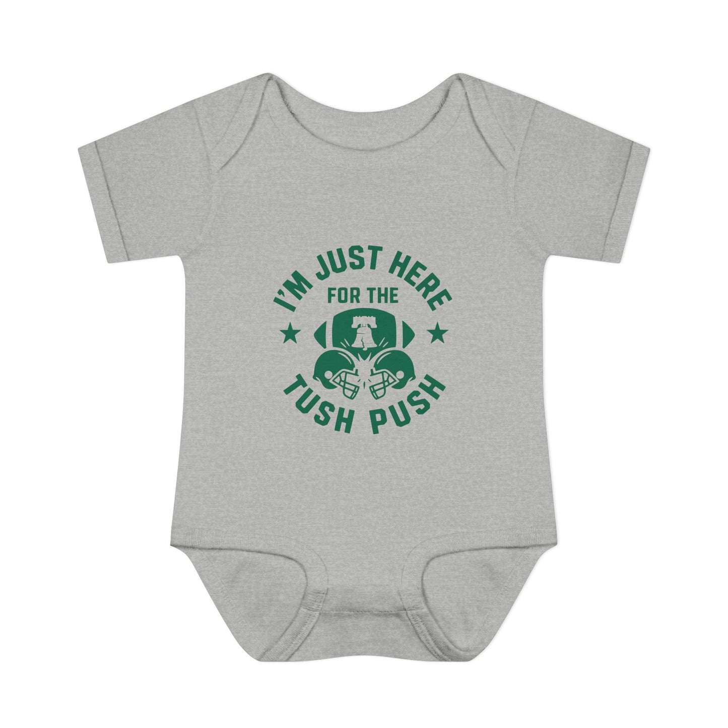 Tush Push Eagles Onesie, Infant Baby Rib Bodysuit, "I'm Just Here for the Tush Push" design. Infant Game Day Top, Philadelphia Baby Gear