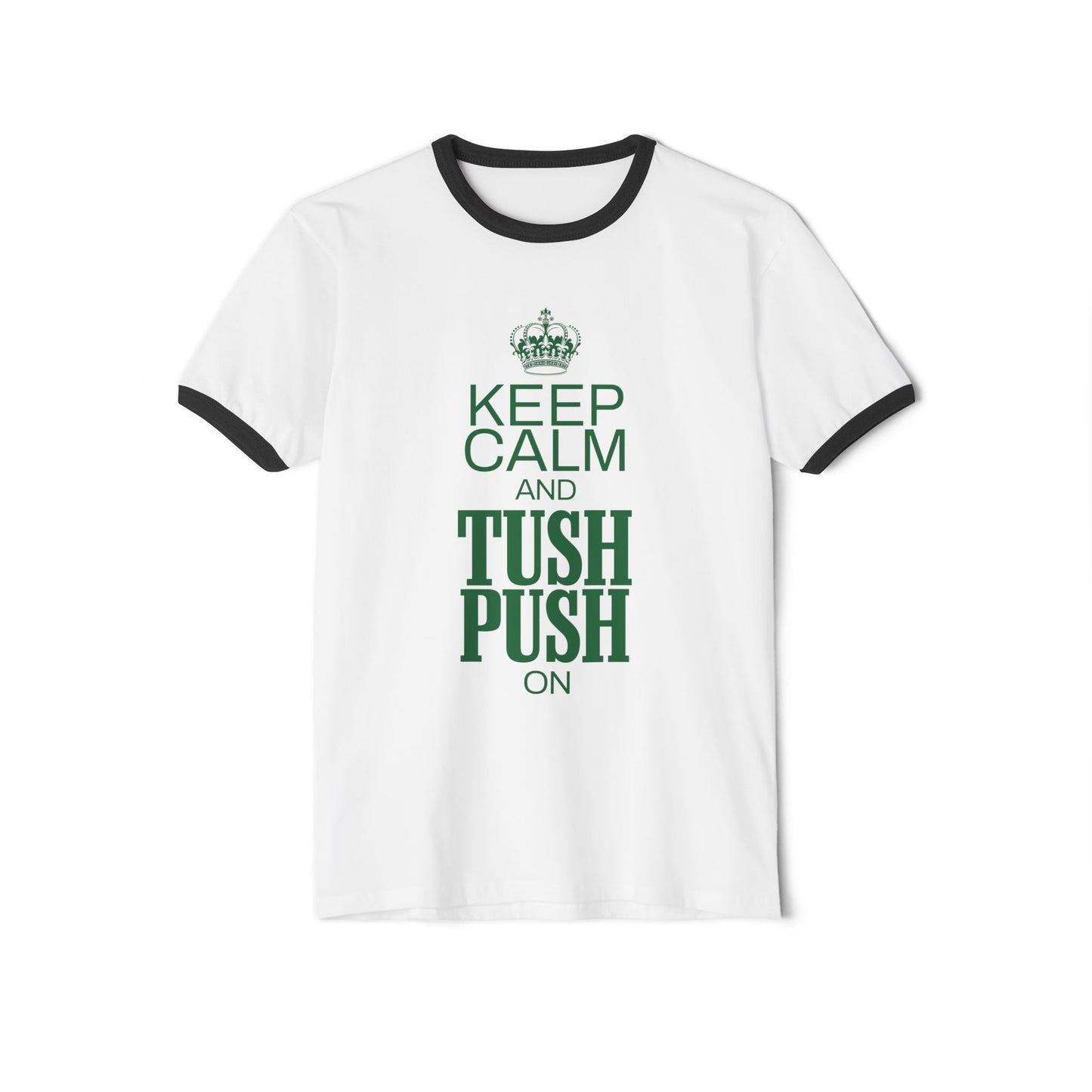Keep Calm and Tush Push On Ringer Tee - Retro-Inspired Football Shirt