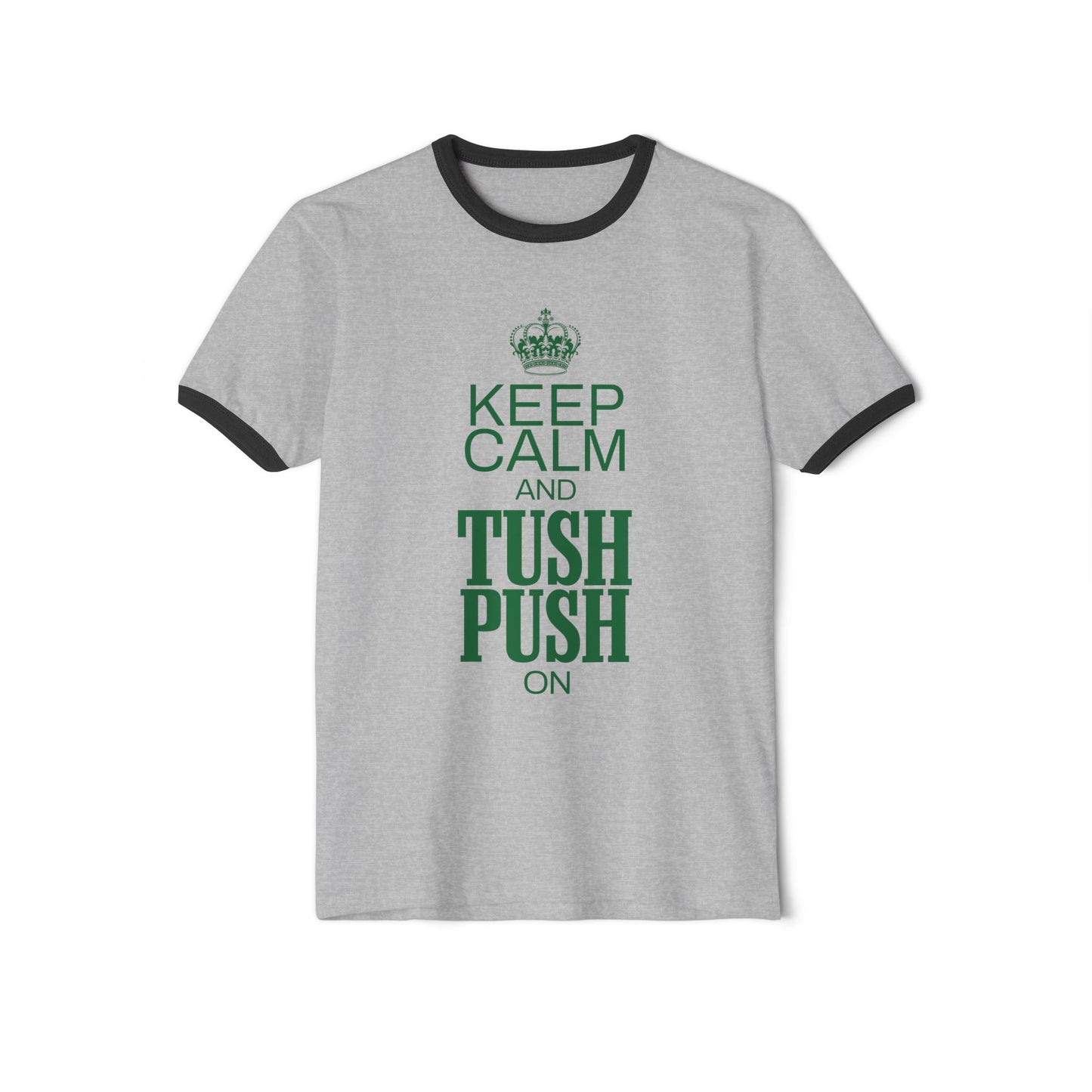 Keep Calm and Tush Push On Ringer Tee - Retro-Inspired Football Shirt