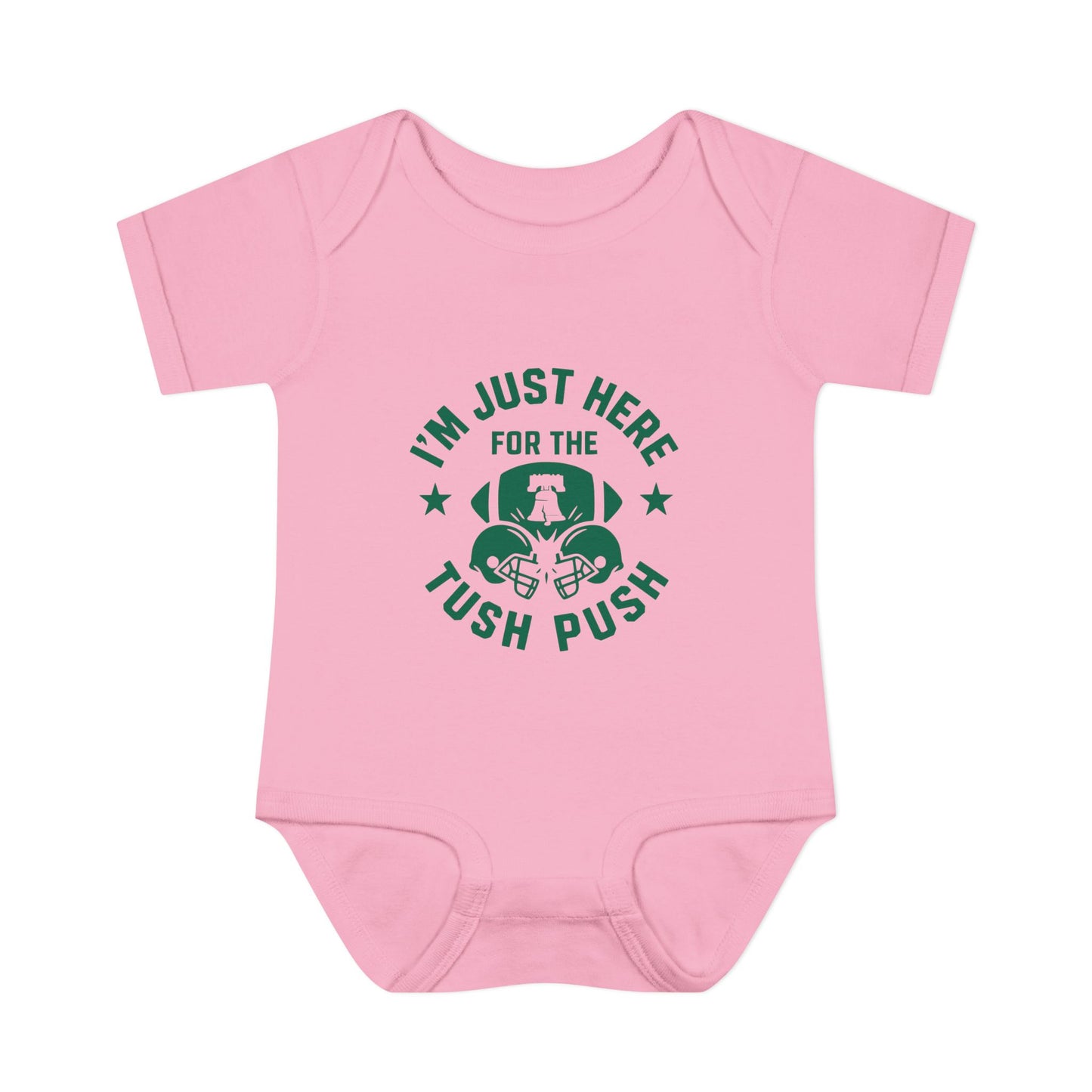 Tush Push Eagles Onesie, Infant Baby Rib Bodysuit, "I'm Just Here for the Tush Push" design. Infant Game Day Top, Philadelphia Baby Gear