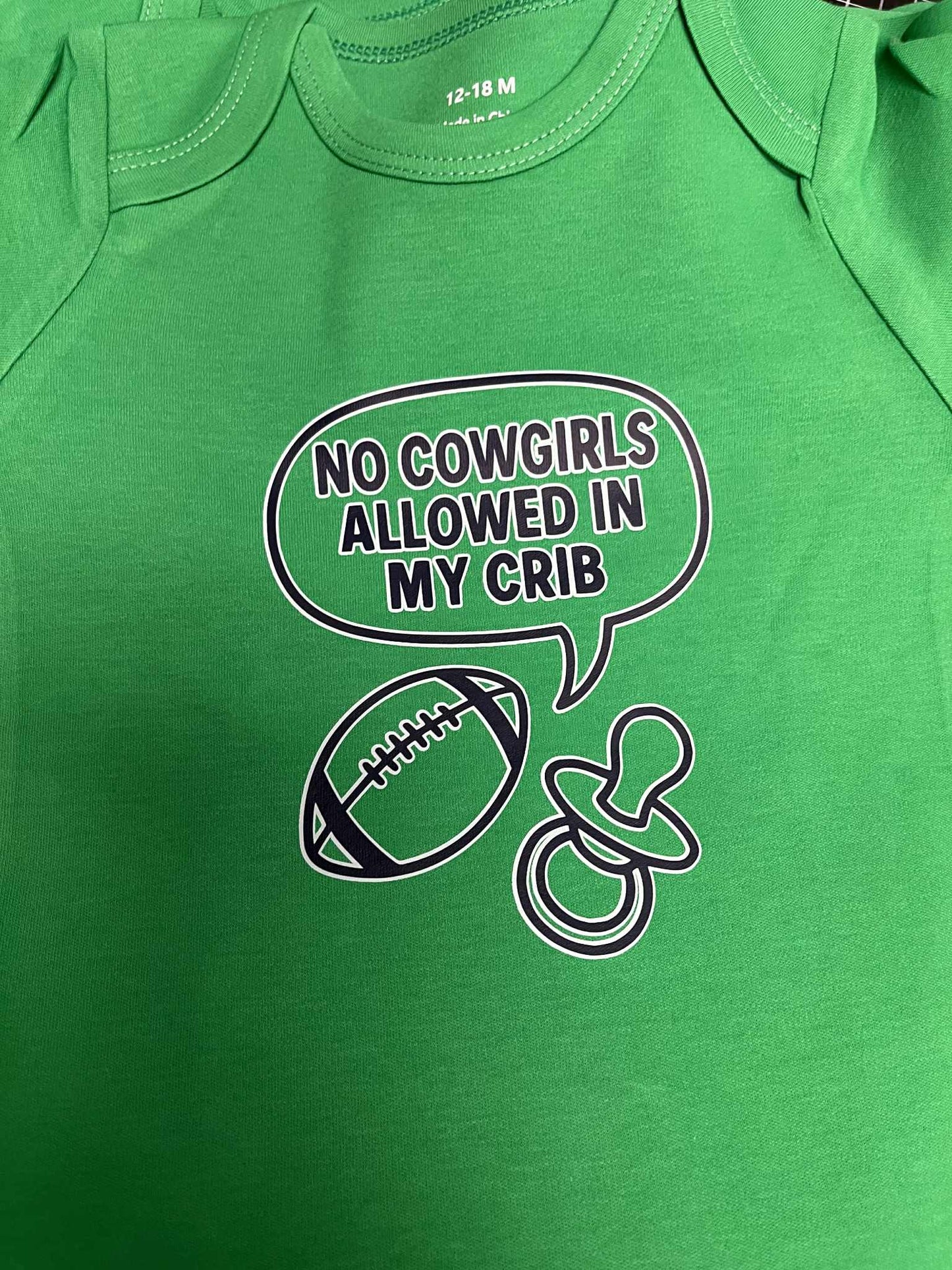 No Cowgirls Allowed in My Crib, Philly Football Baby Onesie, Philly vs. Dallas Long Sleeve One Piece