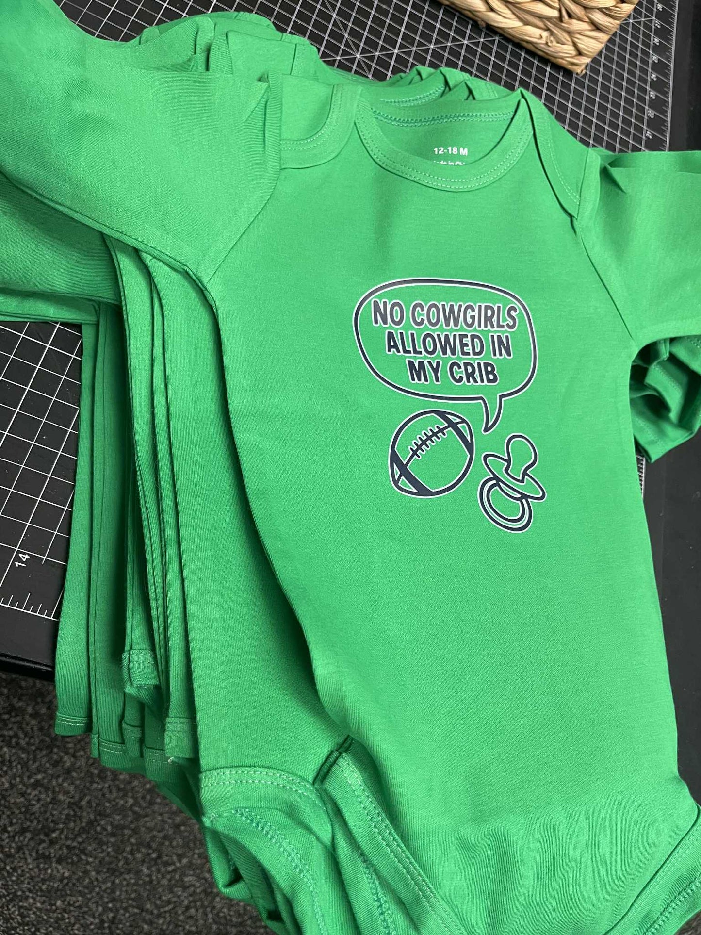 No Cowgirls Allowed in My Crib, Philly Football Baby Onesie, Philly vs. Dallas Long Sleeve One Piece