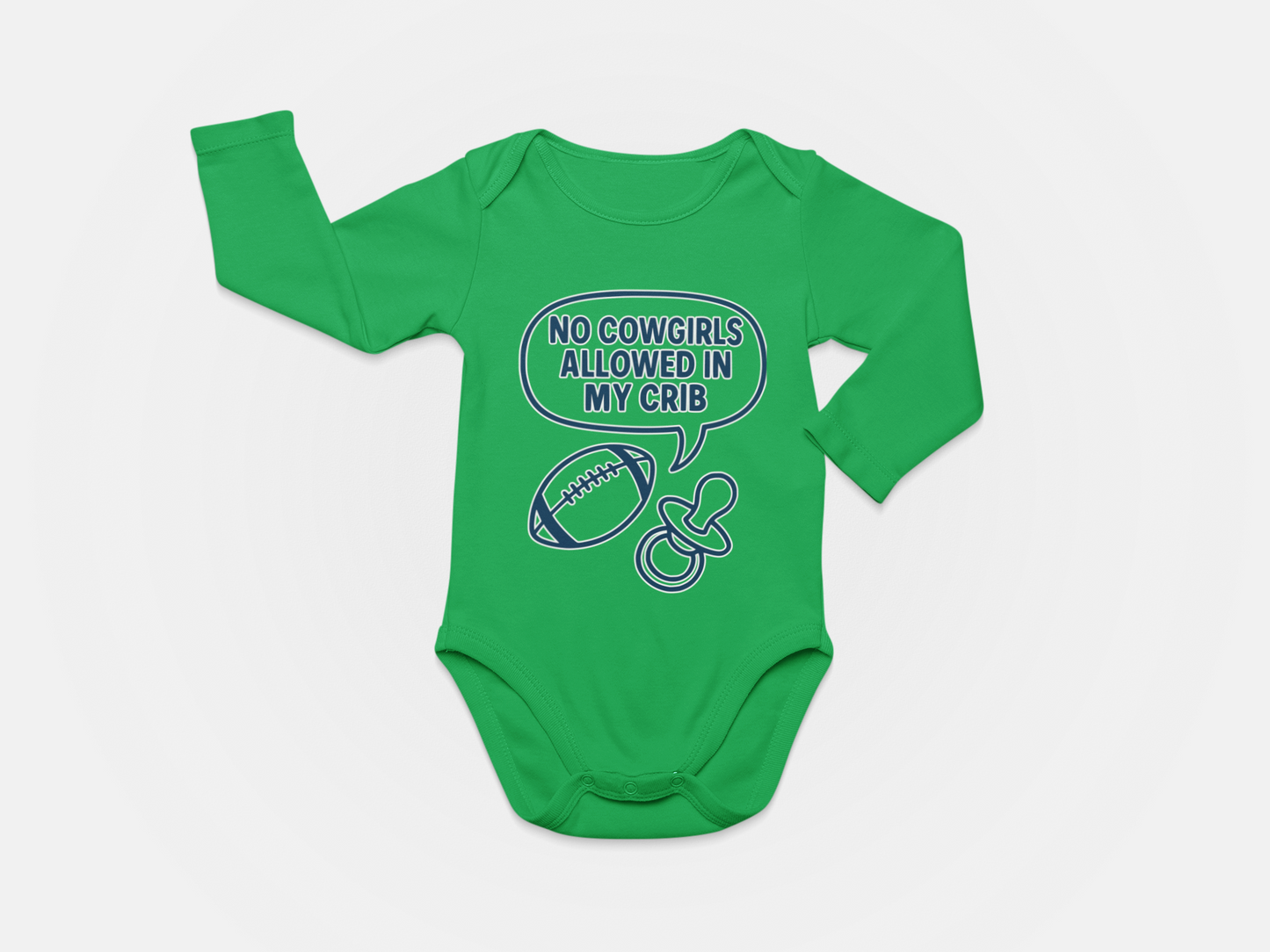 No Cowgirls Allowed in My Crib, Philly Football Baby Onesie, Philly vs. Dallas Long Sleeve One Piece