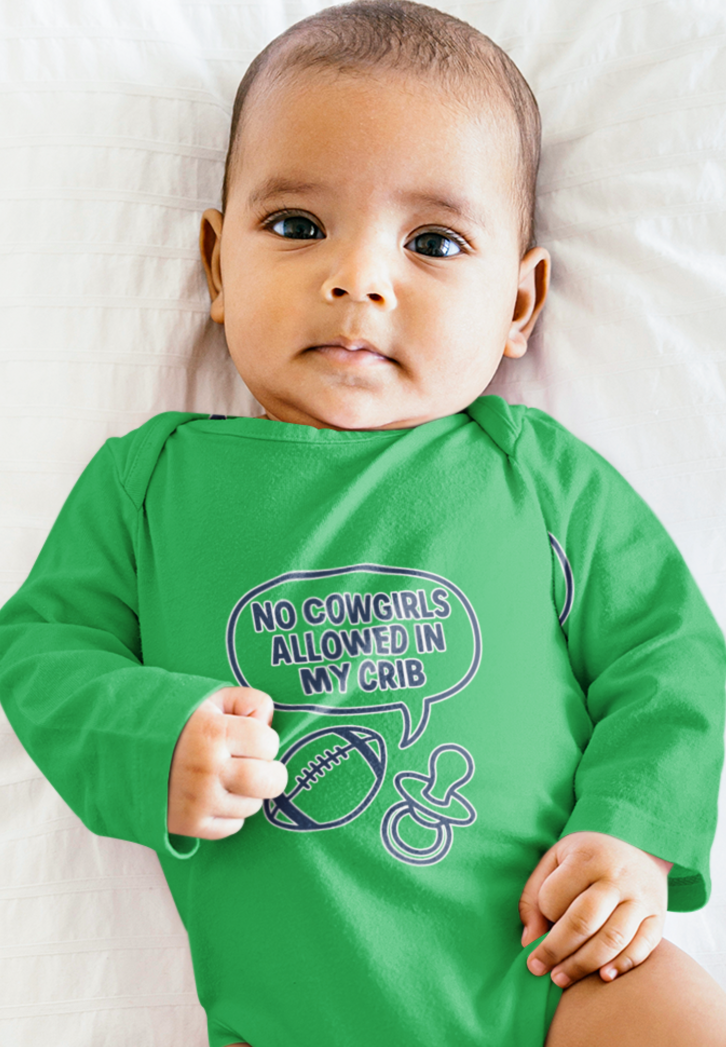 No Cowgirls Allowed in My Crib, Philly Football Baby Onesie, Philly vs. Dallas Long Sleeve One Piece