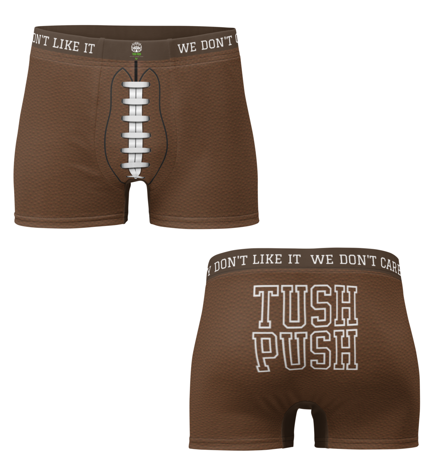 Tush Push™ Football Boxer Briefs for Men, Funny Game Day Underwear for Tailgating, Football Print