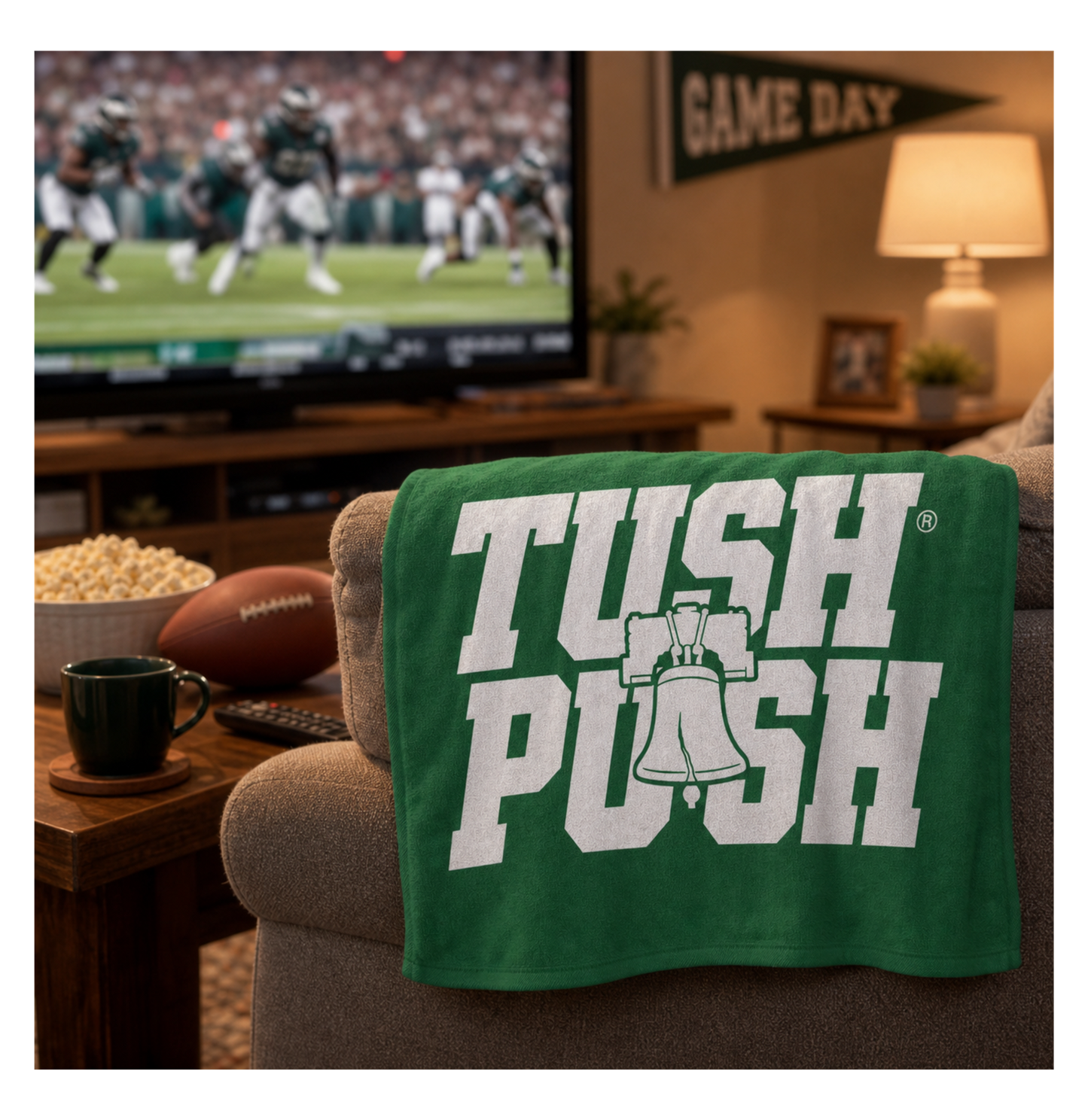 Tush Push® Rally Towel Liberty Bell Edition - 16"x25" Kelly Green