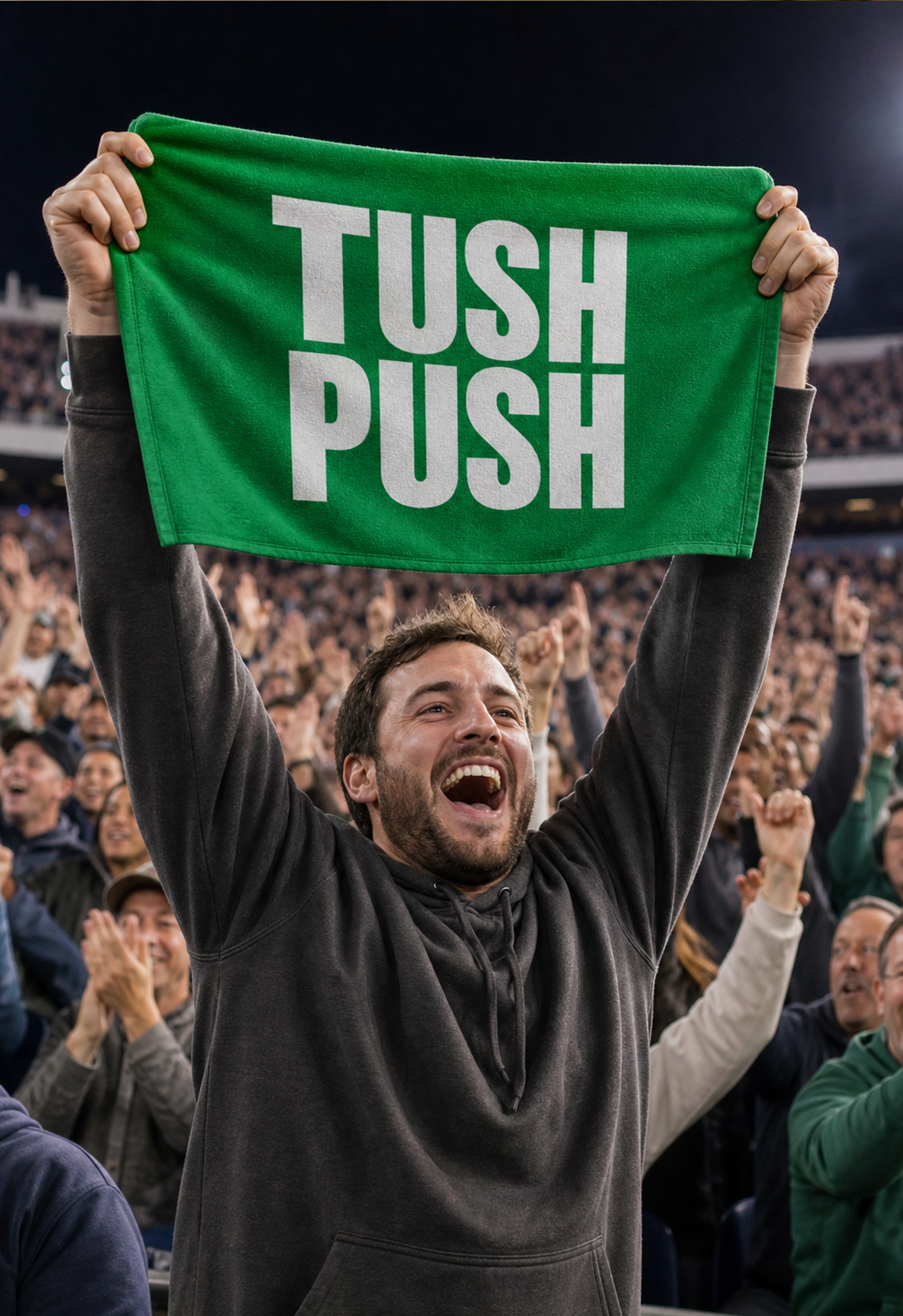 Tush Push® Rally Towel for Football Stadium | Philadelphia Edition, 16"x25" Kelly Green