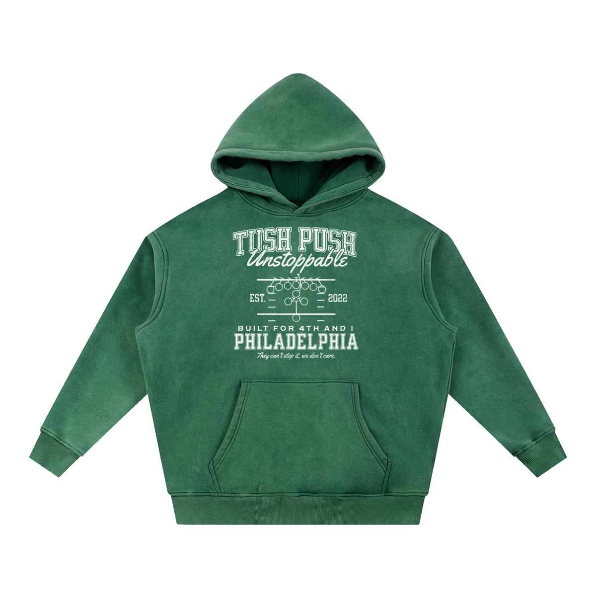 Unstoppable Hoodie, Philadelphia Football Vintage Green Oversized Sweatshirt