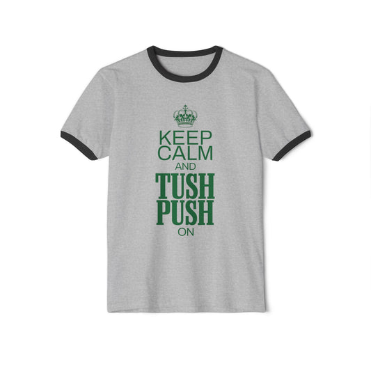 Keep Calm and Tush Push On Ringer Tee - Retro-Inspired Football Shirt
