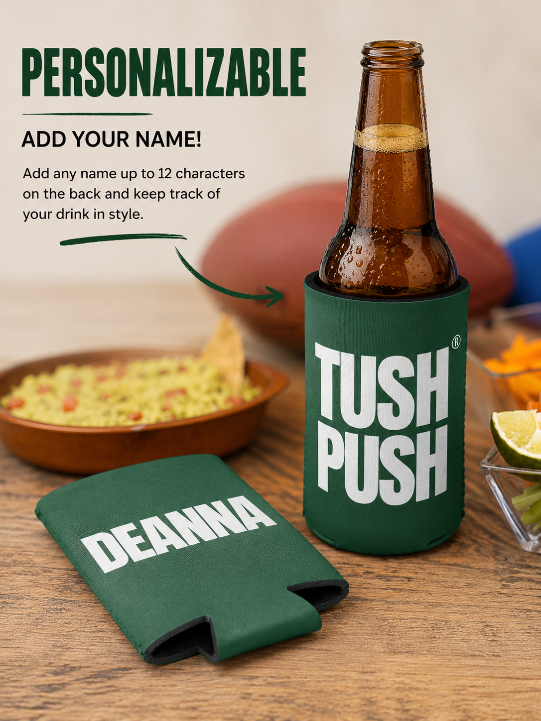 Personalized Football Can Cooler | Philadelphia Tush Push ® | 12 oz Insulated Drink Sleeve Cozie