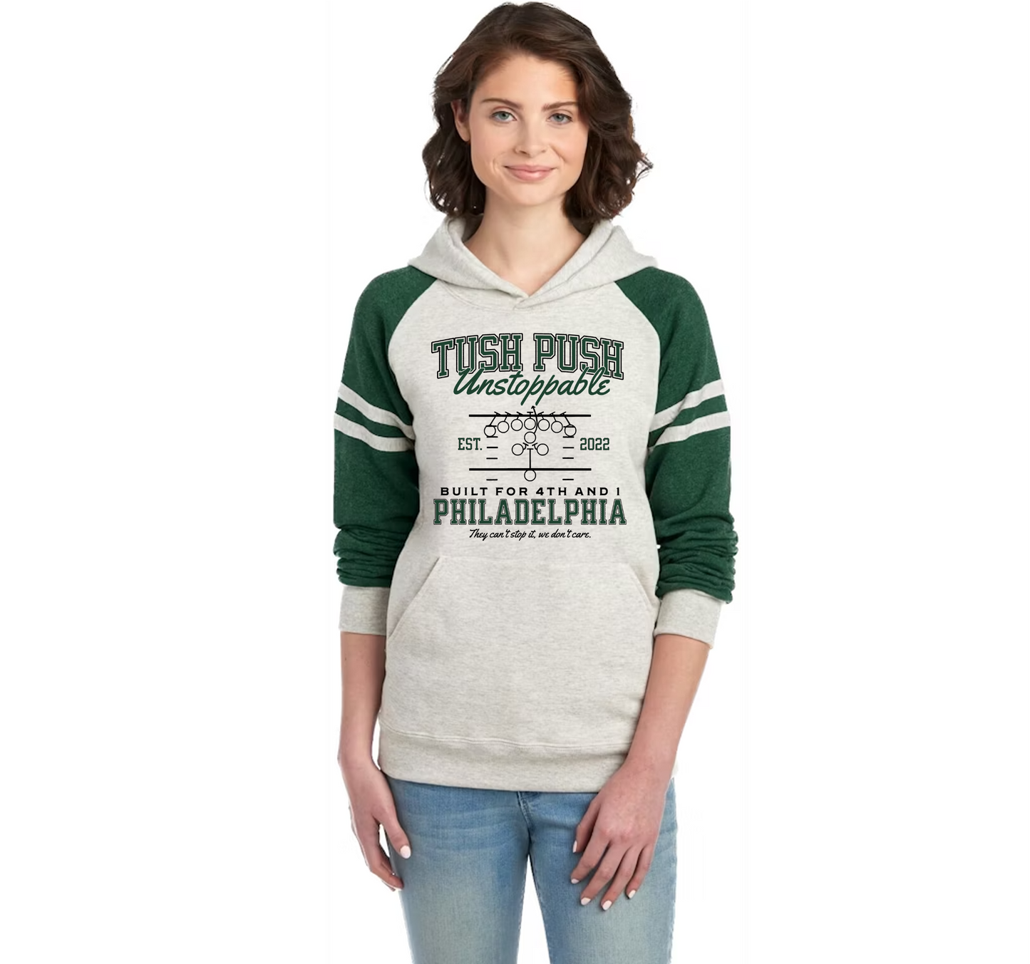 Tush Push Unstoppable Raglan Hoodie – Stadium Edition
