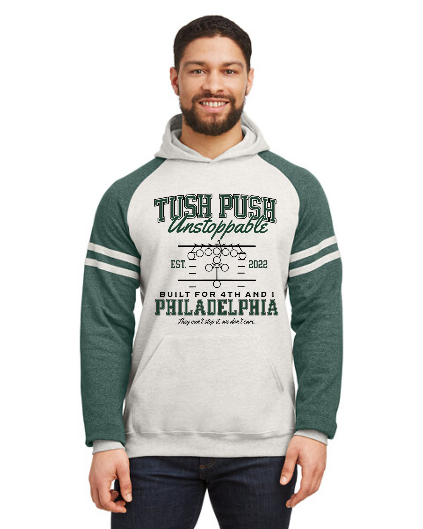 Tush Push Unstoppable Raglan Hoodie – Stadium Edition