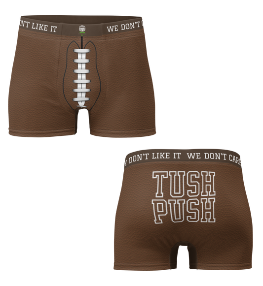 Tush Push™ Football Boxer Briefs for Men, Funny Game Day Underwear for Tailgating, Football Print