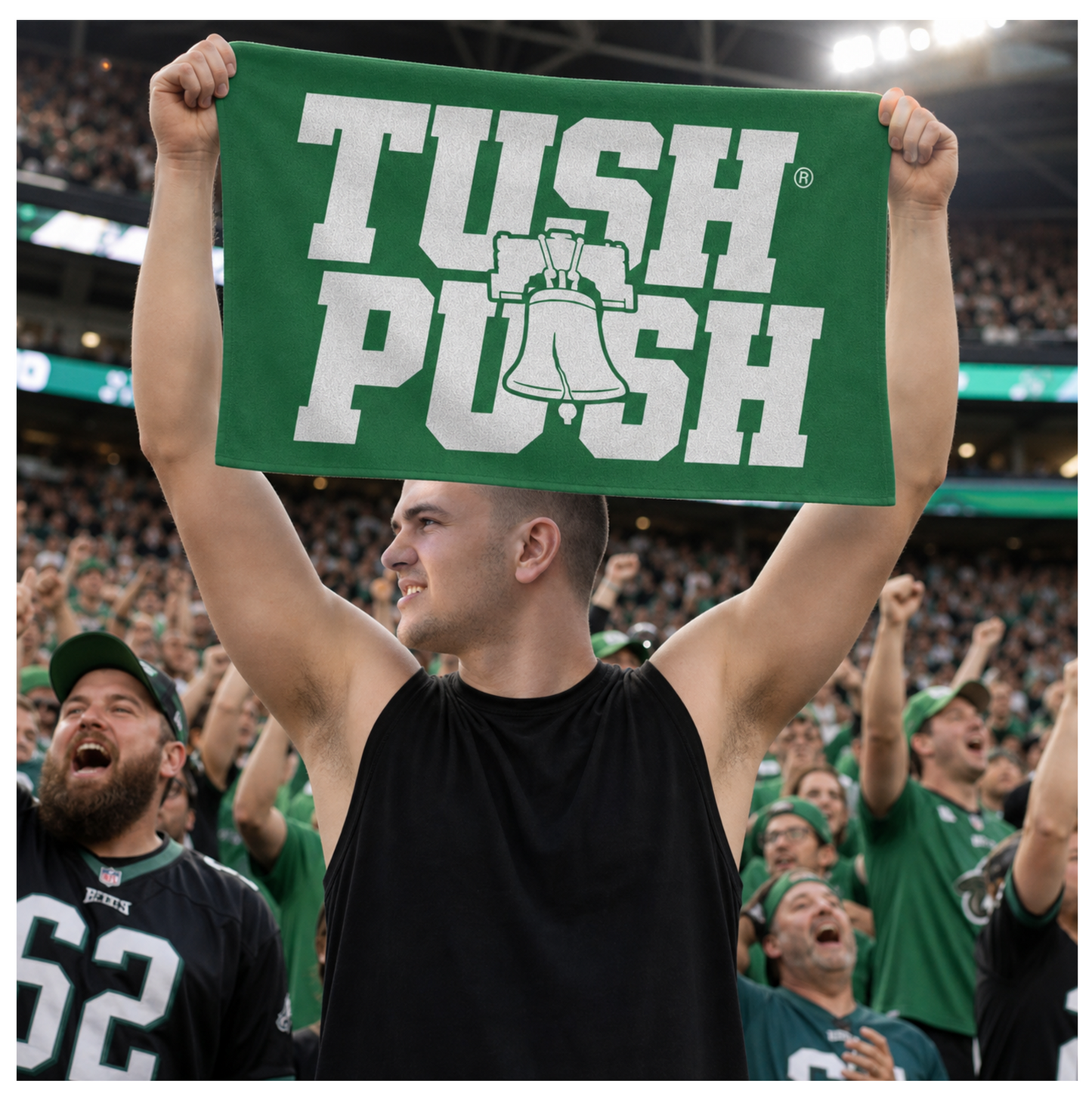 Tush Push® Rally Towel Liberty Bell Edition - 16"x25" Kelly Green