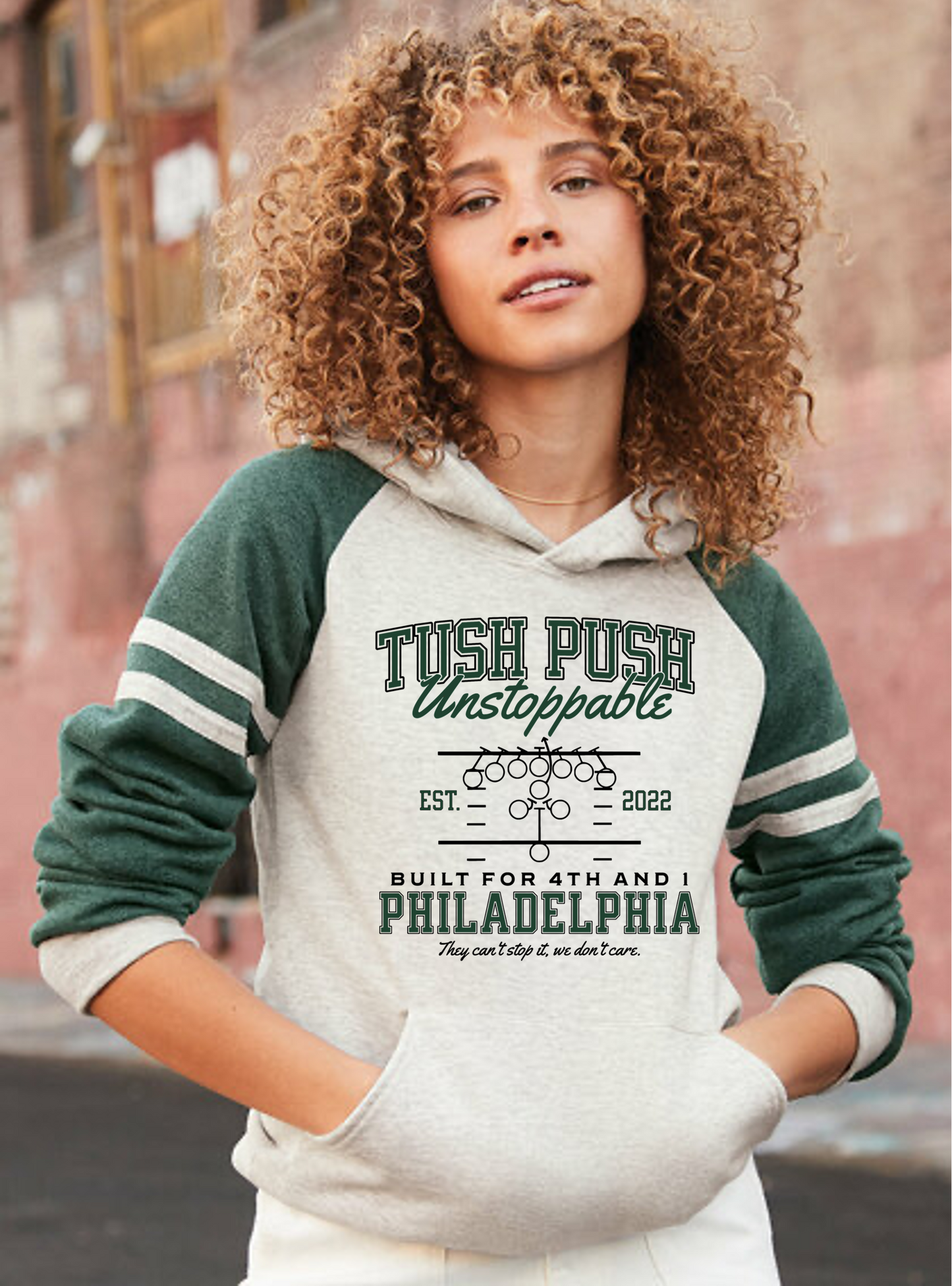 Tush Push Unstoppable Raglan Hoodie – Stadium Edition