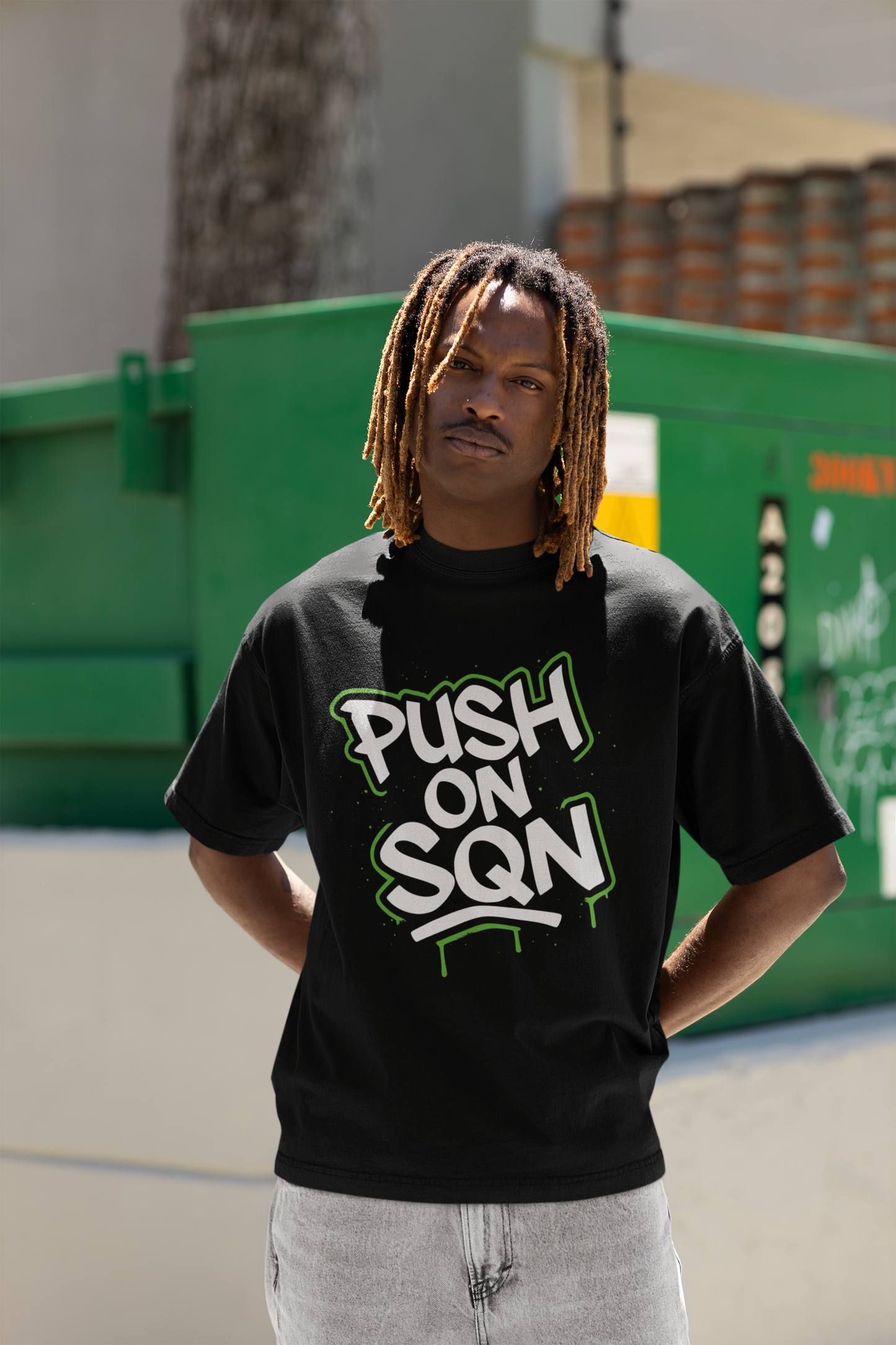 Push On Eagles Shirt, SQN Graffiti Tee, Oversized Philly Tush Push T-Shirt, Saquon-Inspired Philly Fan Gear, Heavyweight Streetwear Urban Tee