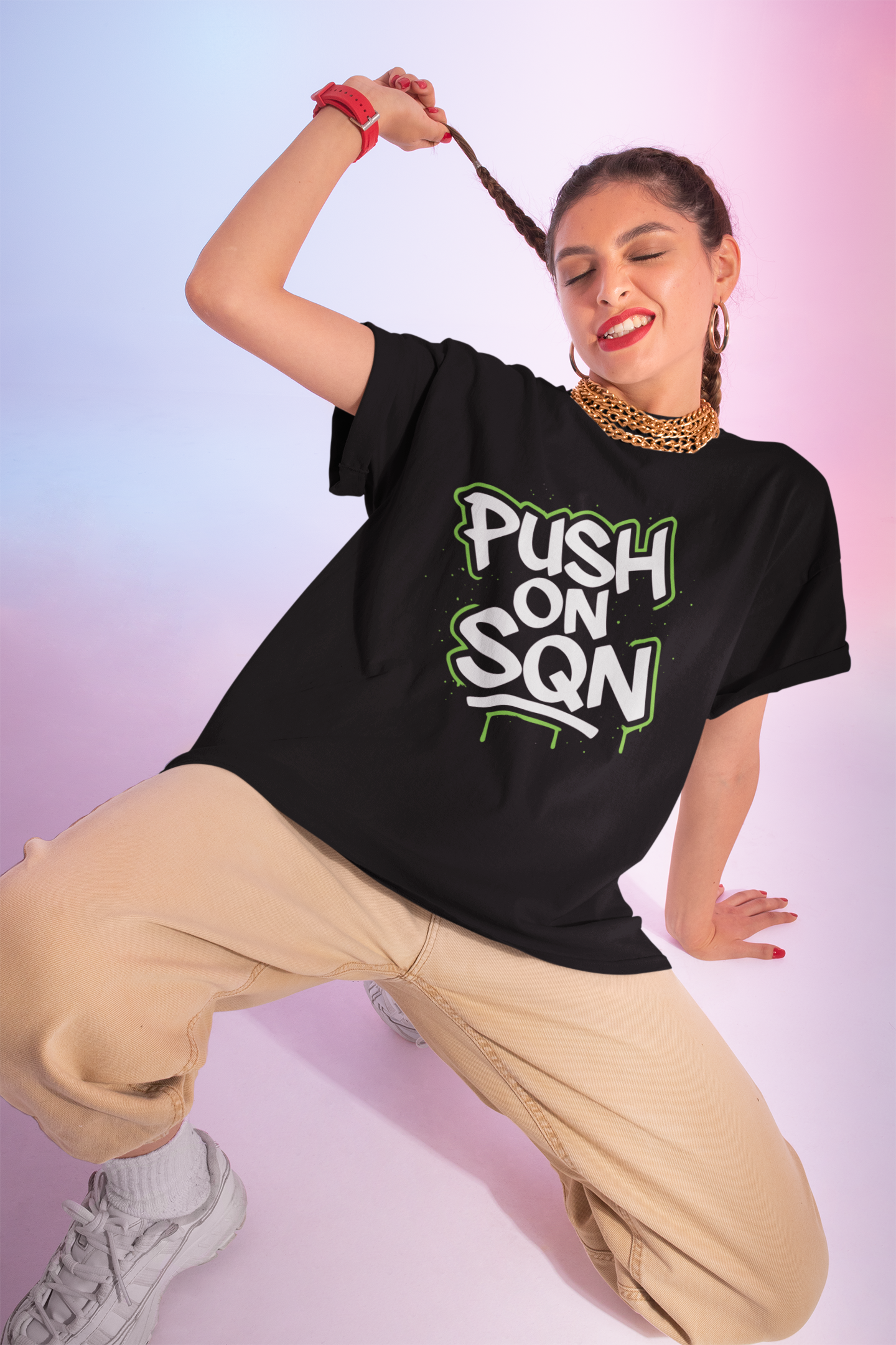 Push On Eagles Shirt, SQN Graffiti Tee, Oversized Philly Tush Push T-Shirt, Saquon-Inspired Philly Fan Gear, Heavyweight Streetwear Urban Tee