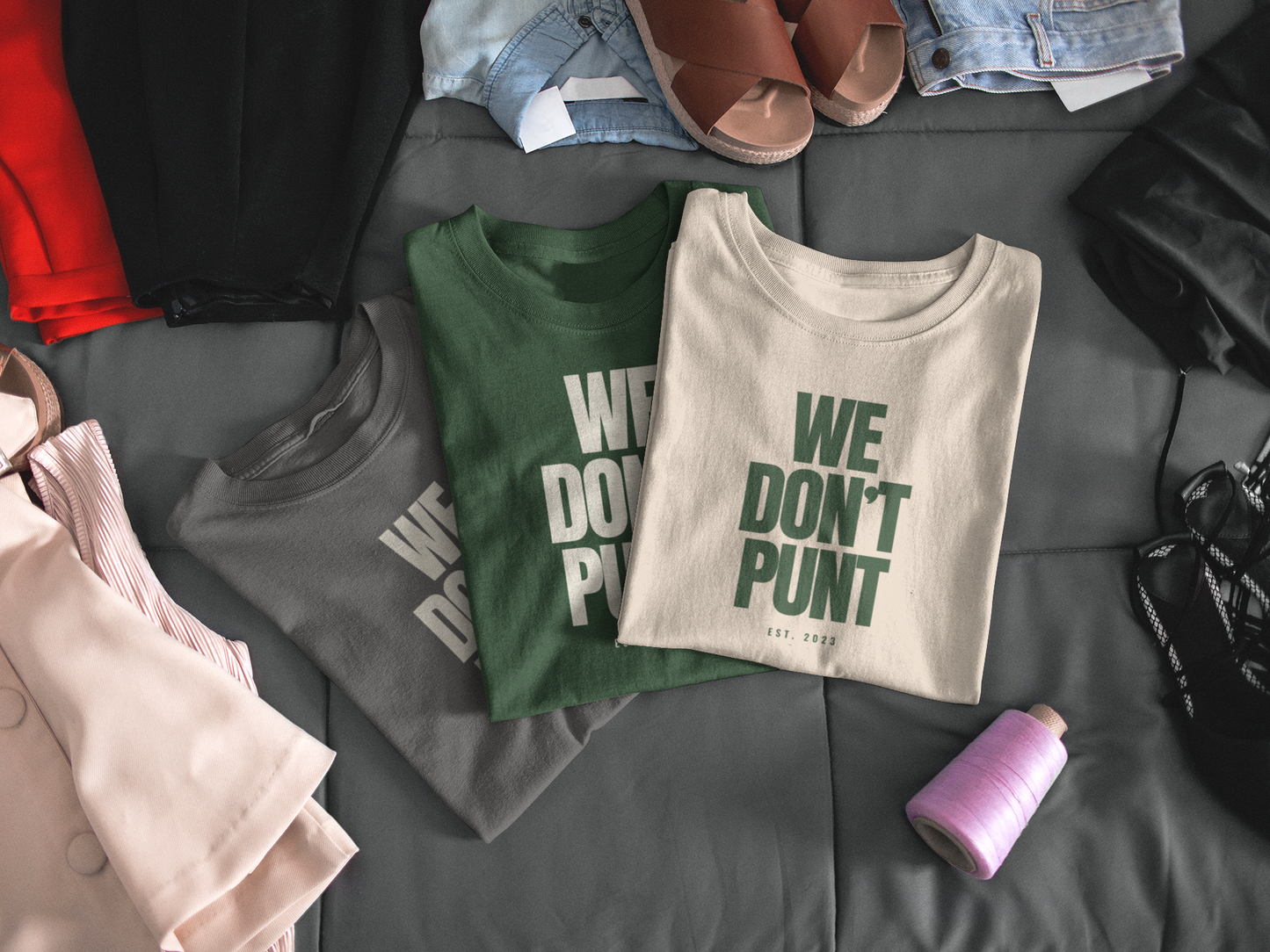 Tush Push® WE DON'T PUNT Tee | Estd. 2023 | Positive Mindset Philly Game Day Shirt