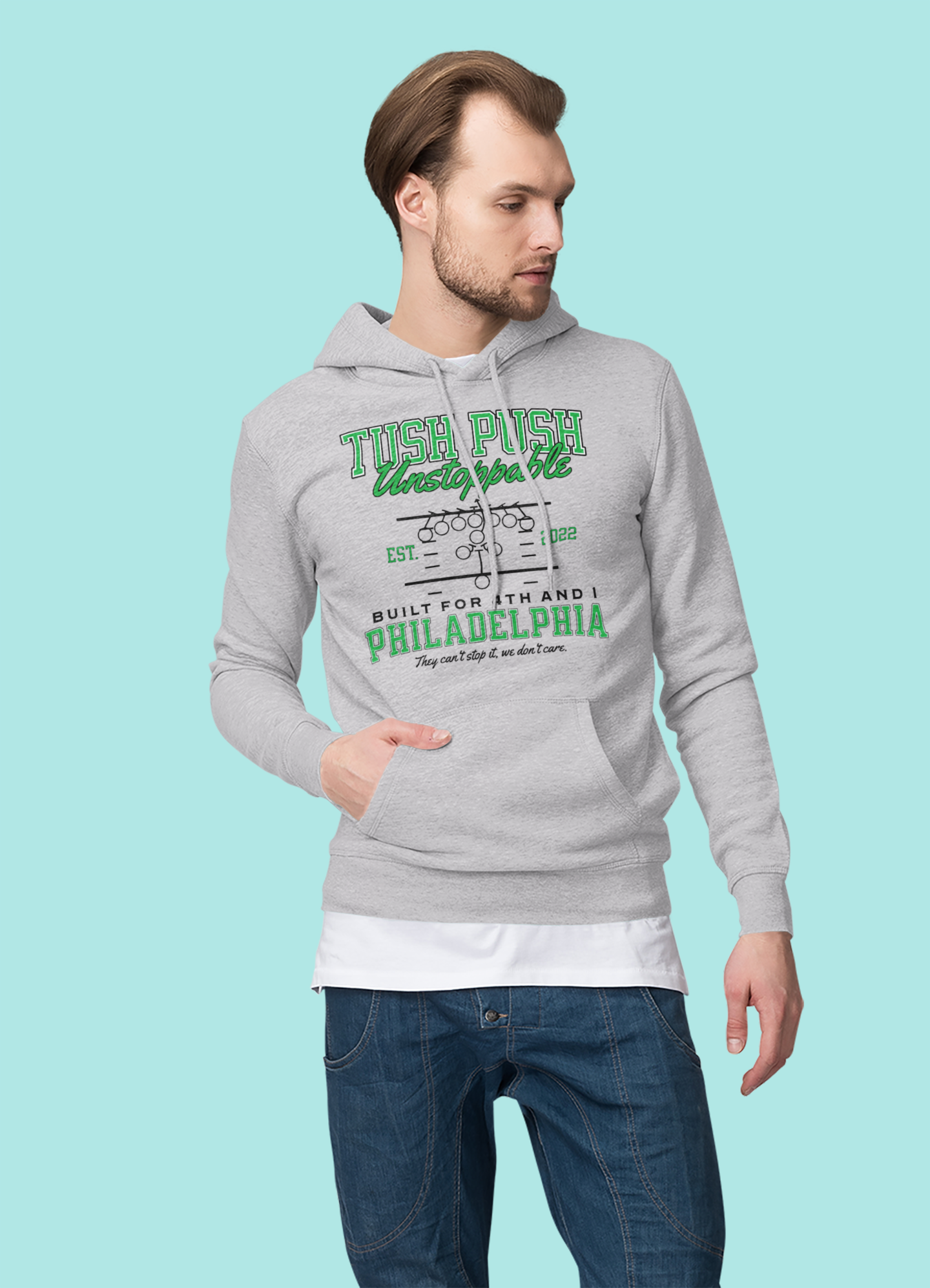Tush Push® Unstoppable Play, Philly Fall Hoodie, Unisex Fit